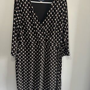 Tommy Hilfiger Black and White Patterned Dress